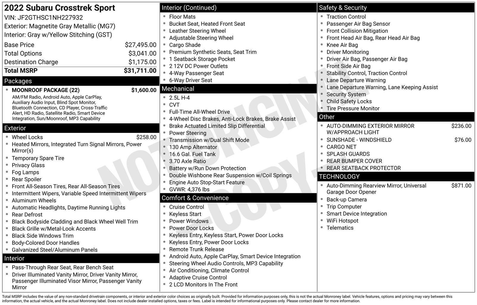 Used 2022 Subaru Crosstrek 2.5i Sport w/ Moonroof Package image 36