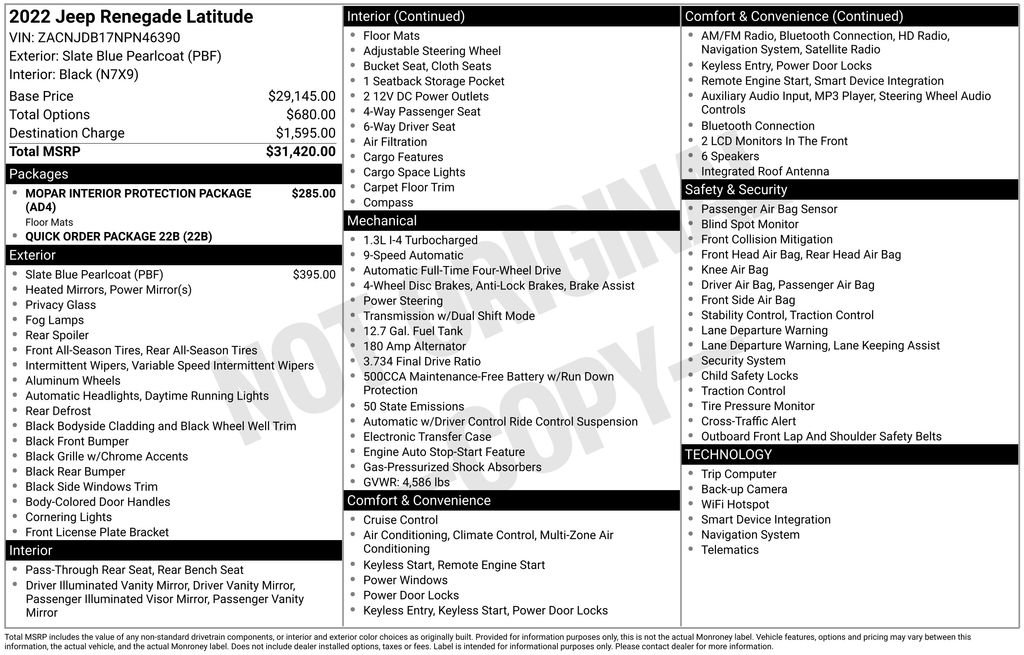 Used 2022 Jeep Renegade Latitude image 33