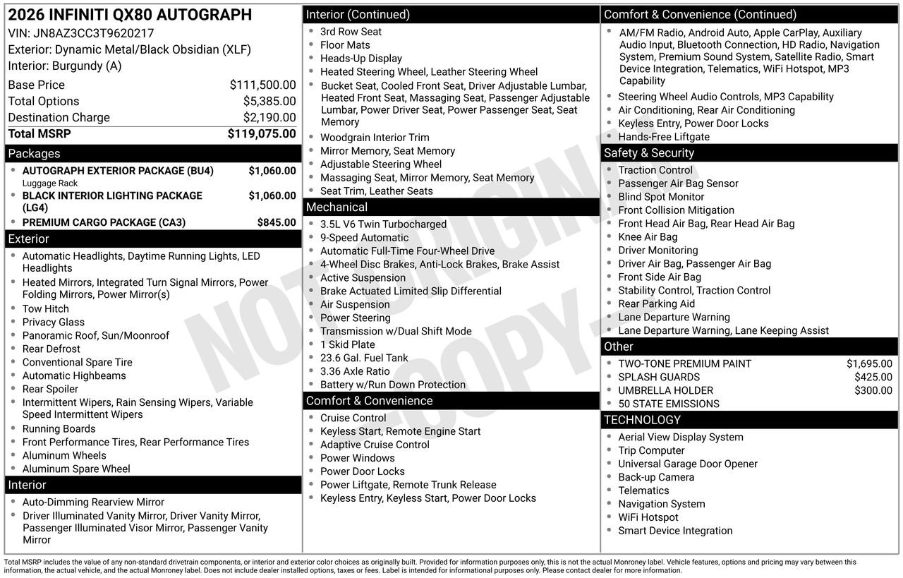 Certified 2026 INFINITI QX80 Autograph AWD/4WD image 35