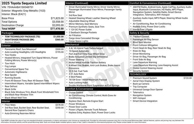 Used 2025 Toyota Sequoia Limited w/ Tow Technology Package image 7