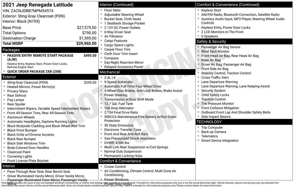 Used 2021 Jeep Renegade Latitude image 17