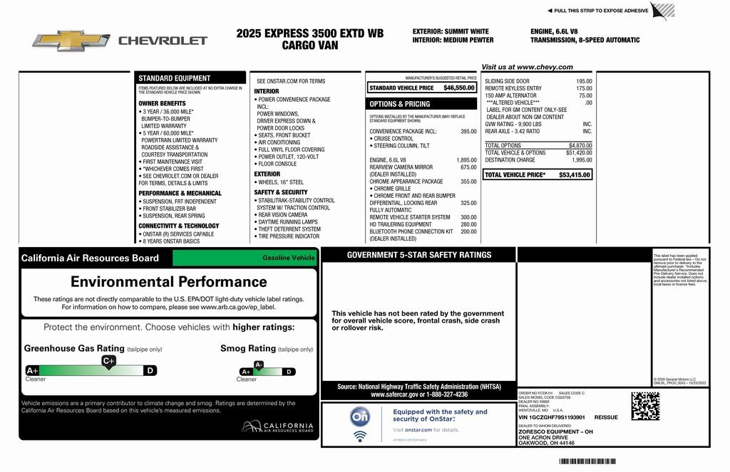 New 2025 Chevrolet Express 3500 Extended w/ Driver Convenience Package image 4