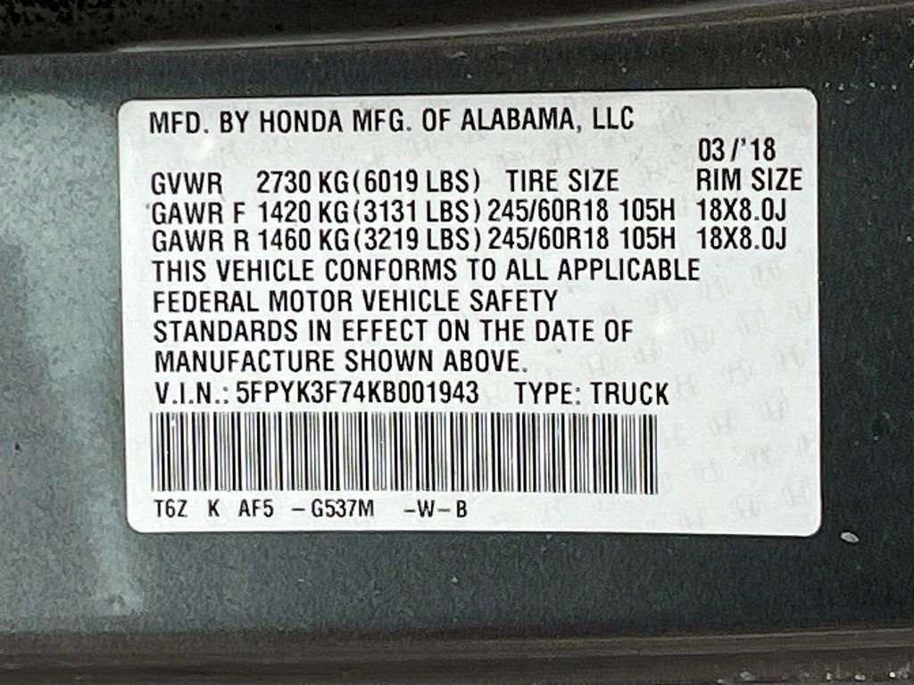 Used 2019 Honda Ridgeline RTL-E image 32