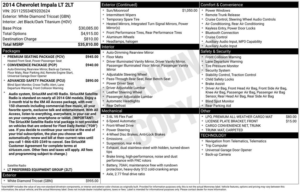 Certified 2014 Chevrolet Impala LT w/ Premium Seating Package FWD image 40
