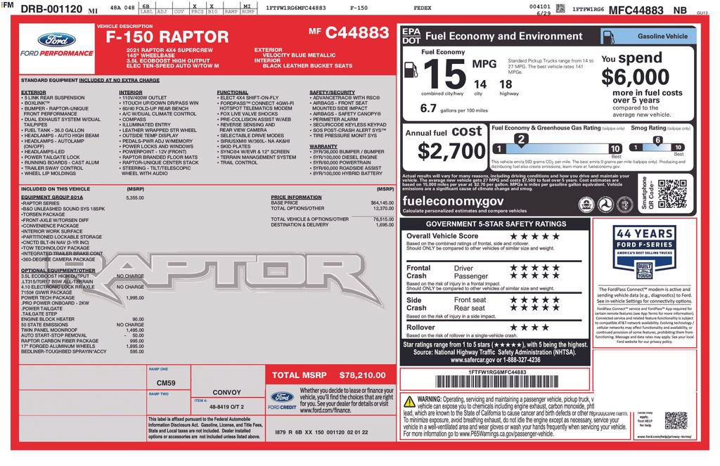 Used 2021 Ford F150 Raptor w/ Equipment Group 801A High image 26
