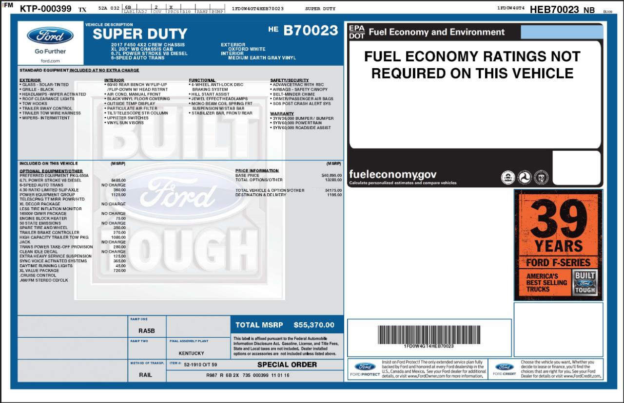 Used 2017 Ford F450 XL w/ Power Equipment Group RWD image 3