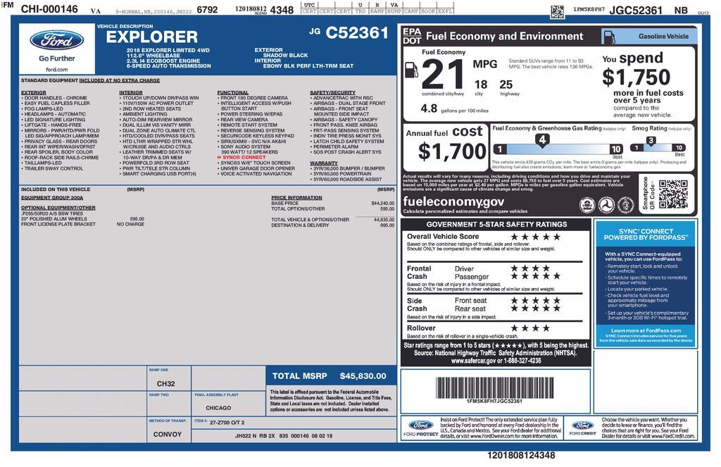 Used 2018 Ford Explorer Limited AWD/4WD image 2