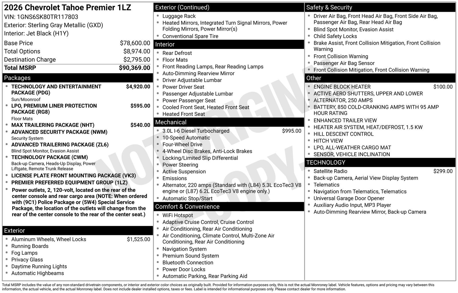 New 2026 Chevrolet Tahoe Premier AWD/4WD image 10