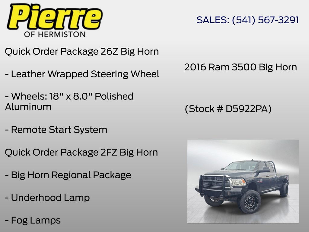 Used 2016 RAM 3500 Big Horn AWD/4WD image 12