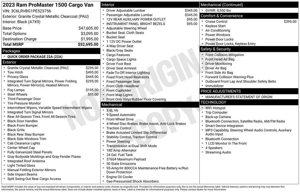 Used 2023 RAM ProMaster 1500 FWD image 30