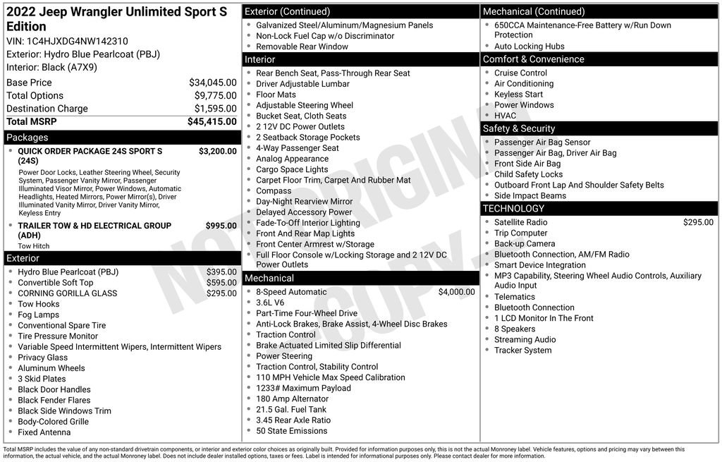 Used 2022 Jeep Wrangler Unlimited Sport AWD/4WD image 6