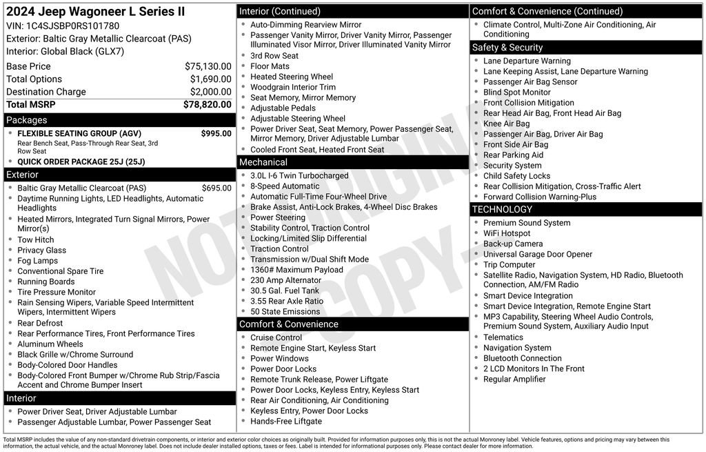 Used 2024 Jeep Wagoneer L Series II w/ Flexible Seating Group image 9