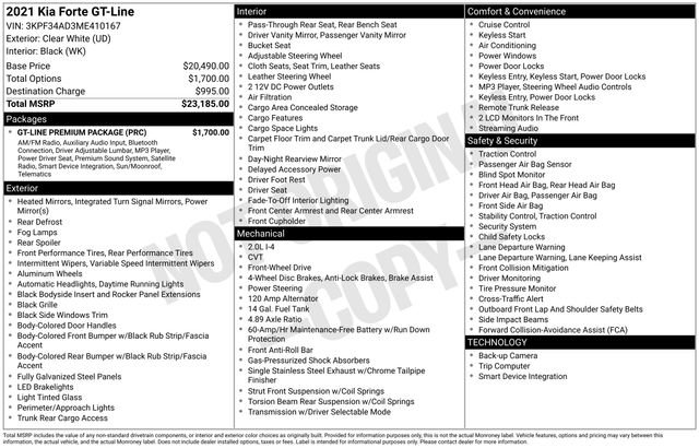 Certified 2021 Kia Forte GT-Line w/ GT-Line Premium Package image 26