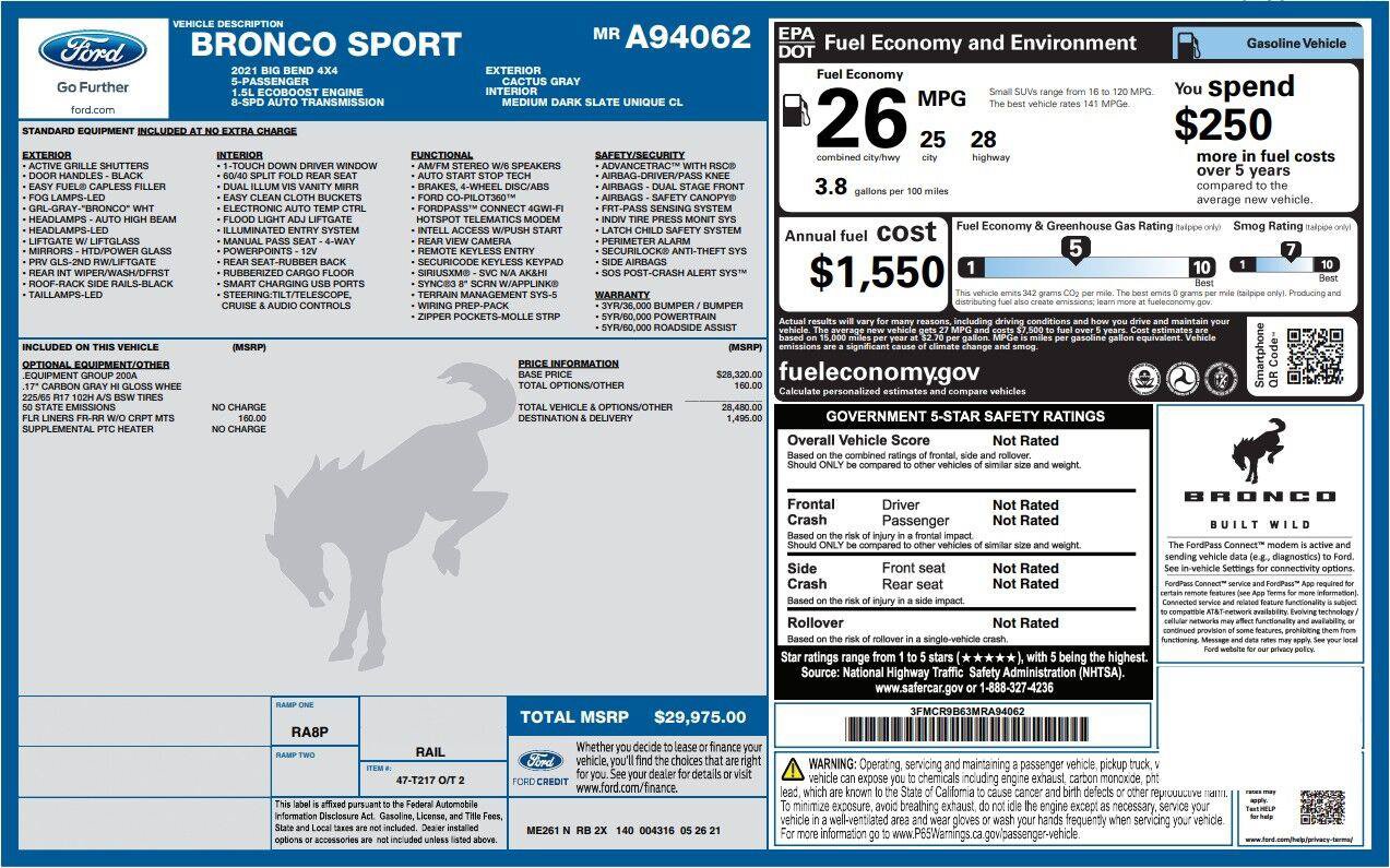 Used 2021 Ford Bronco Sport Big Bend AWD/4WD image 3