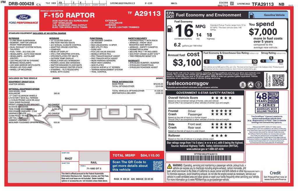 New 2026 Ford F150 Raptor AWD/4WD image 2