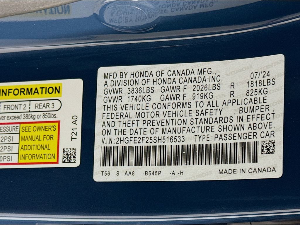 Certified 2025 Honda Civic LX image 35