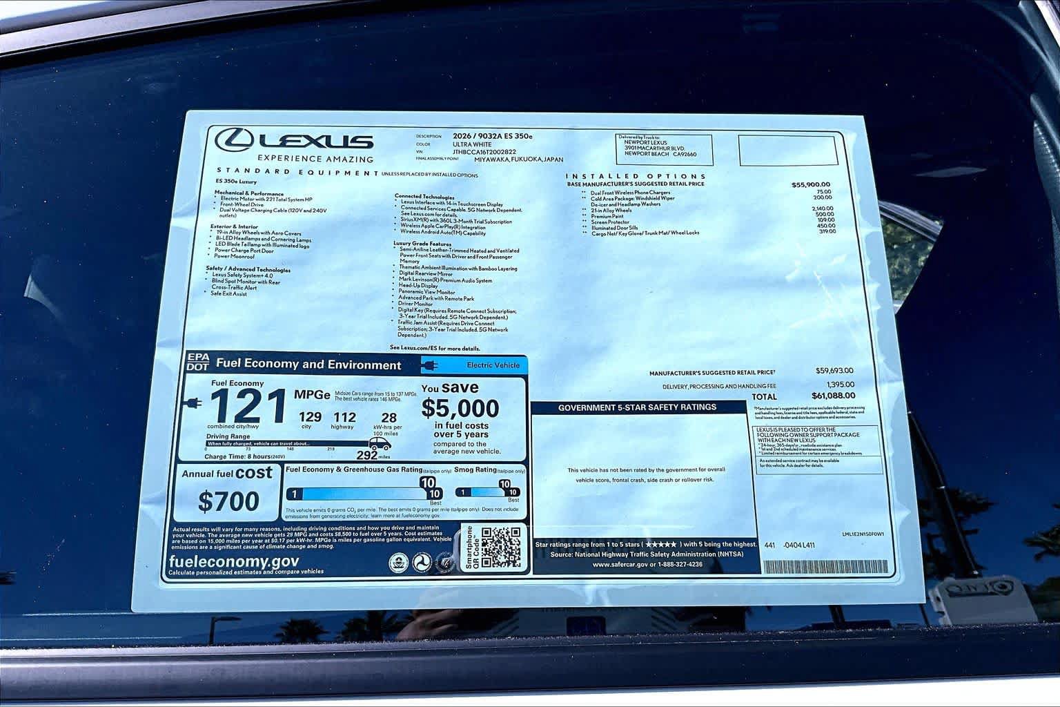 New 2026 Lexus ES 350e FWD image 22