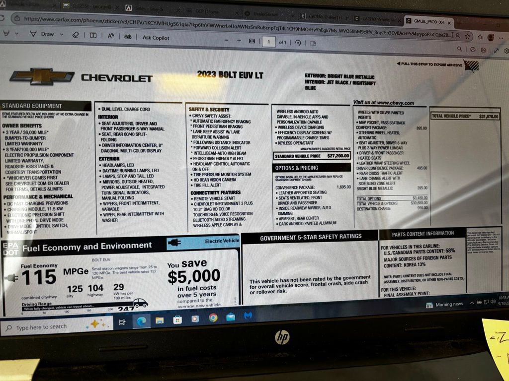 Certified 2023 Chevrolet Bolt EUV LT w/ Convenience Package image 26