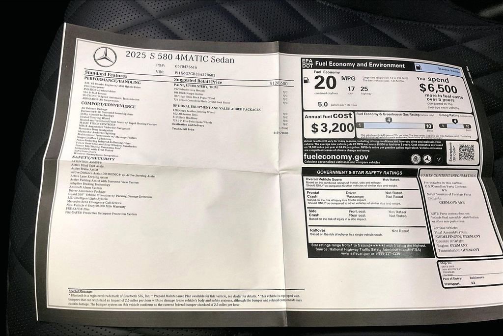 New 2025 Mercedes-Benz S 580 4MATIC Sedan image 14