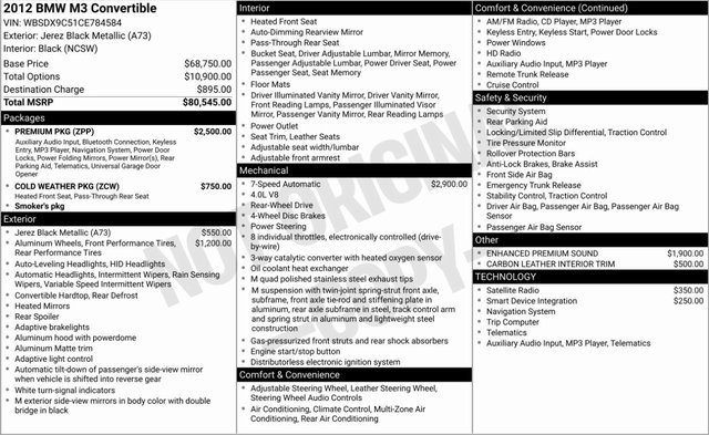 Used 2012 BMW M3 Convertible image 3