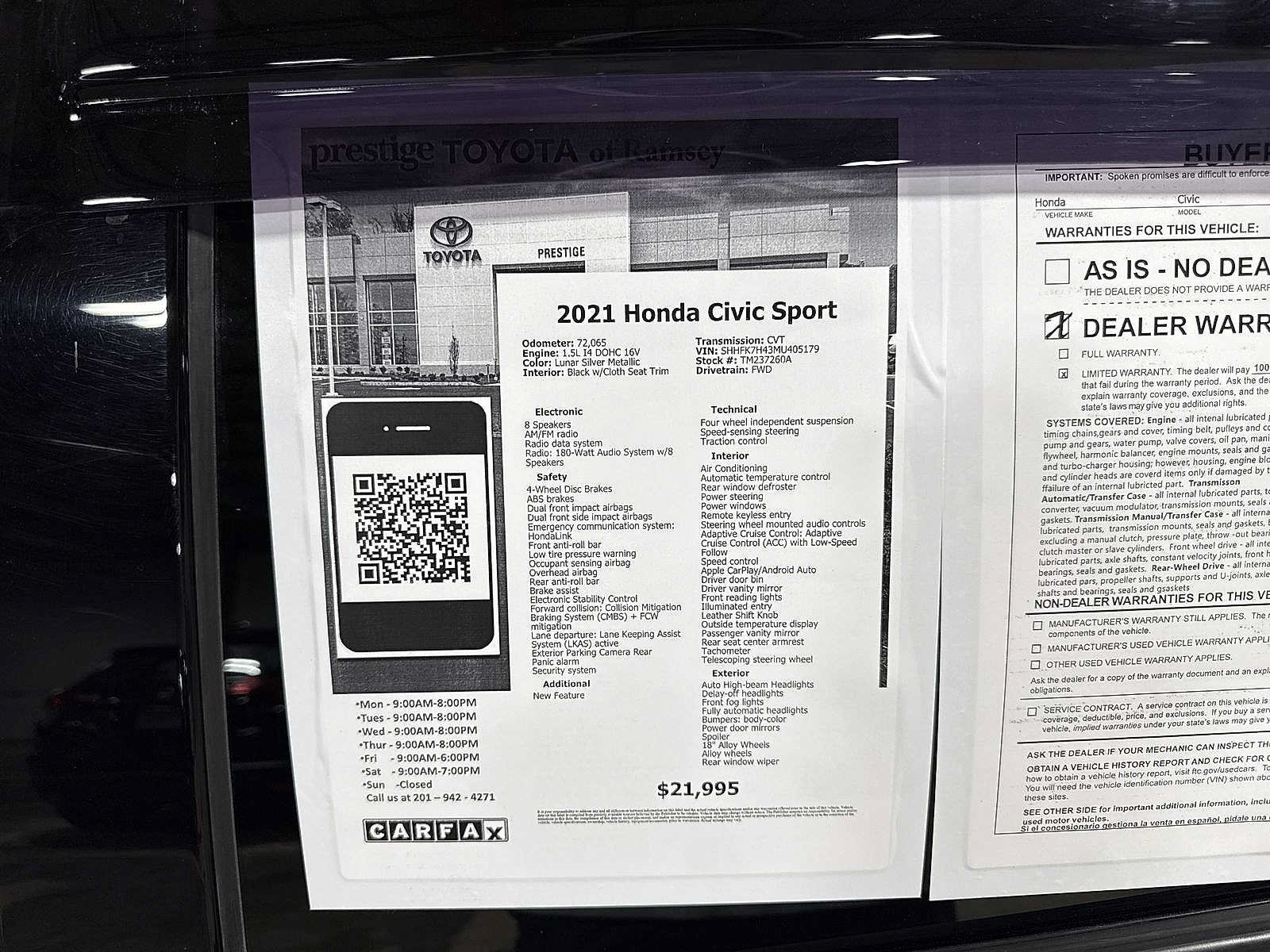 Used 2021 Honda Civic Sport image 13