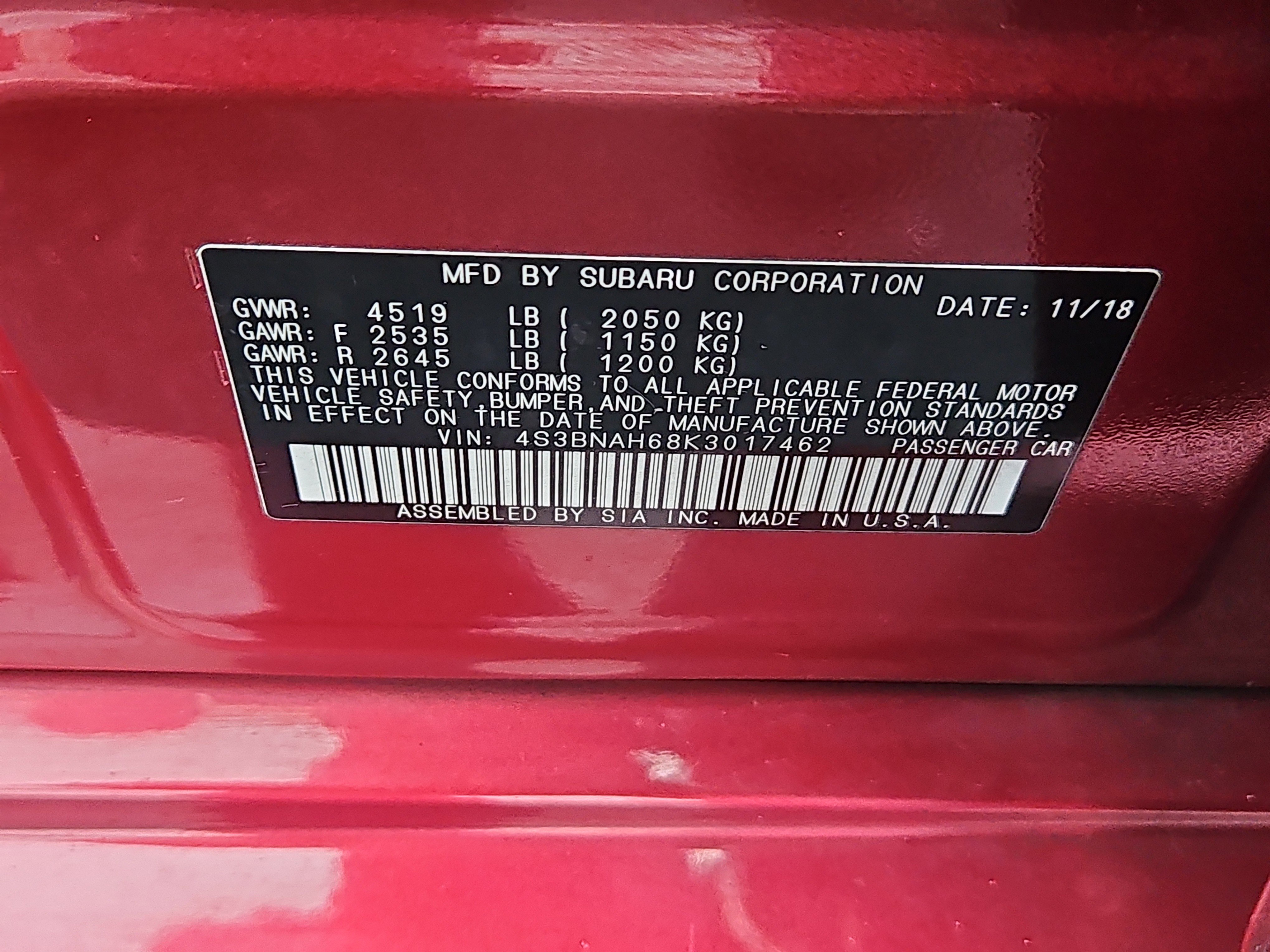 Used 2019 Subaru Legacy 2.5i Premium image 7