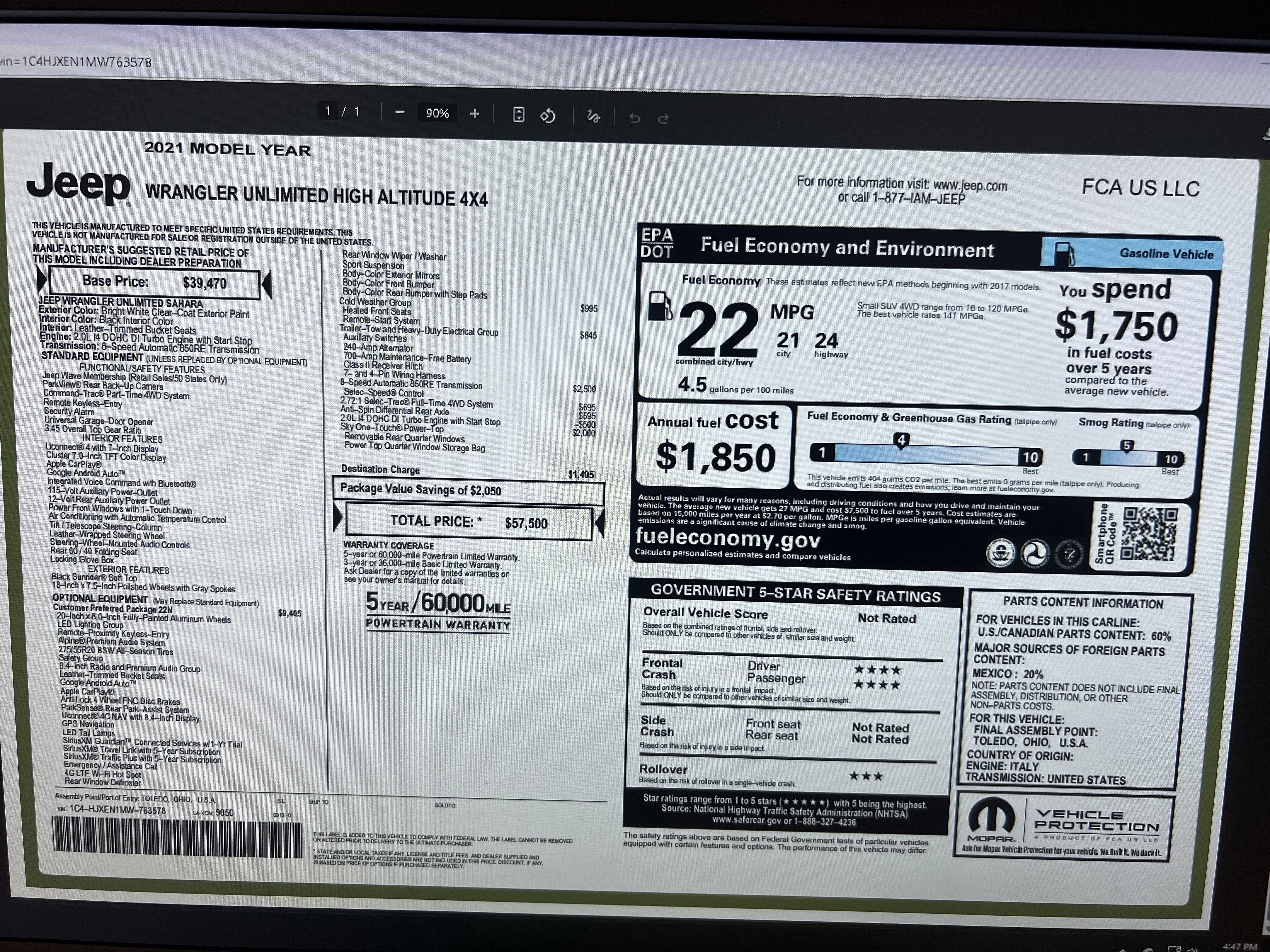 Used 2021 Jeep Wrangler Unlimited Sahara image 38