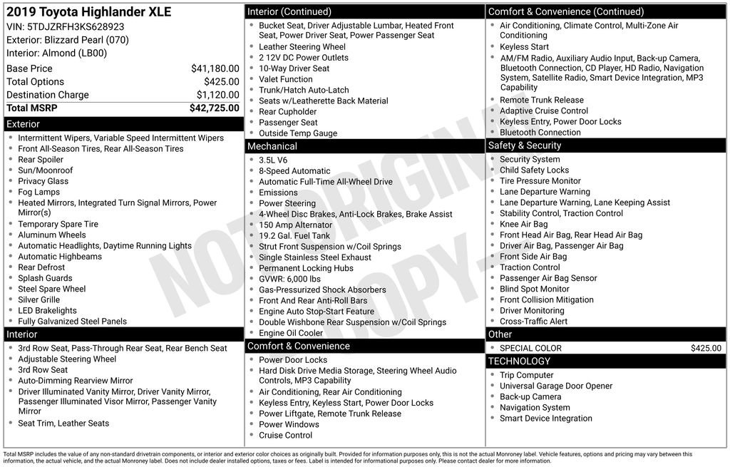 Used 2019 Toyota Highlander XLE AWD/4WD image 29