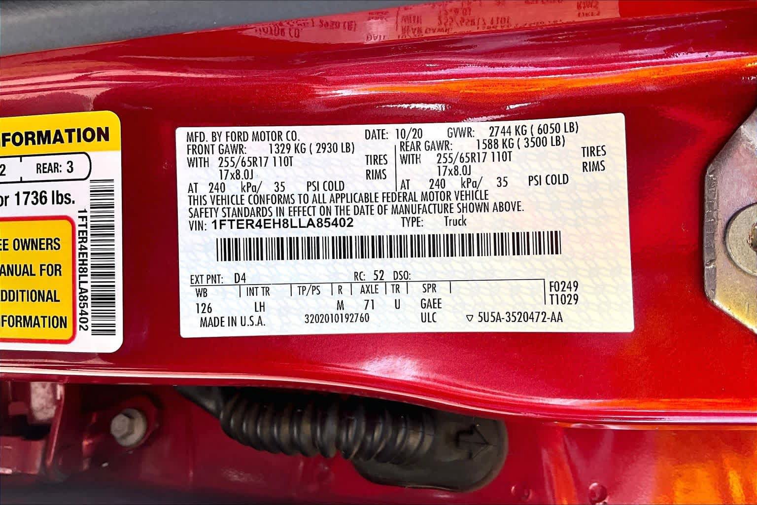 Used 2020 Ford Ranger XLT w/ Equipment Group 301A Mid RWD image 33