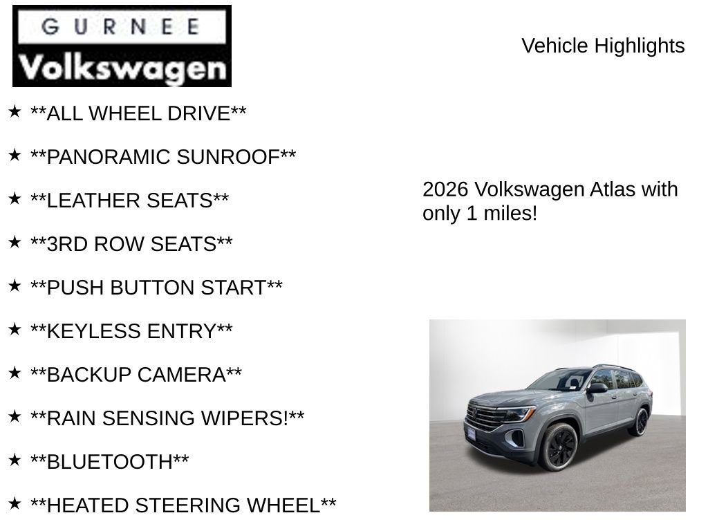 New 2026 Volkswagen Atlas SE image 7
