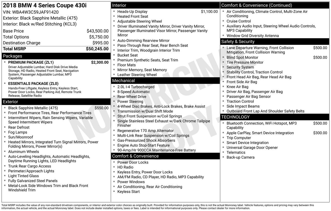 Used 2018 BMW 430i Coupe w/ Premium Package image 33