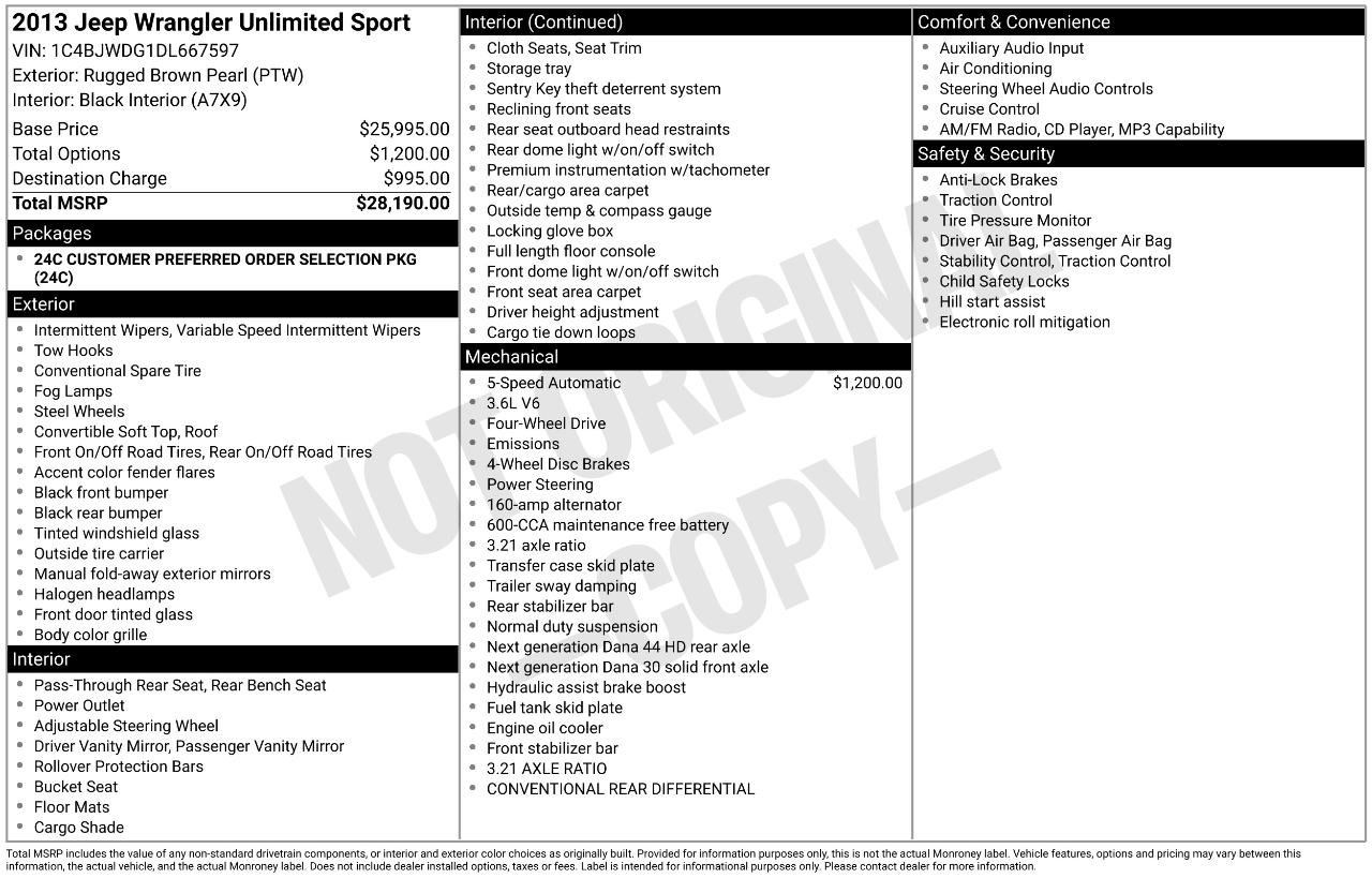Used 2013 Jeep Wrangler Unlimited Sport image 3