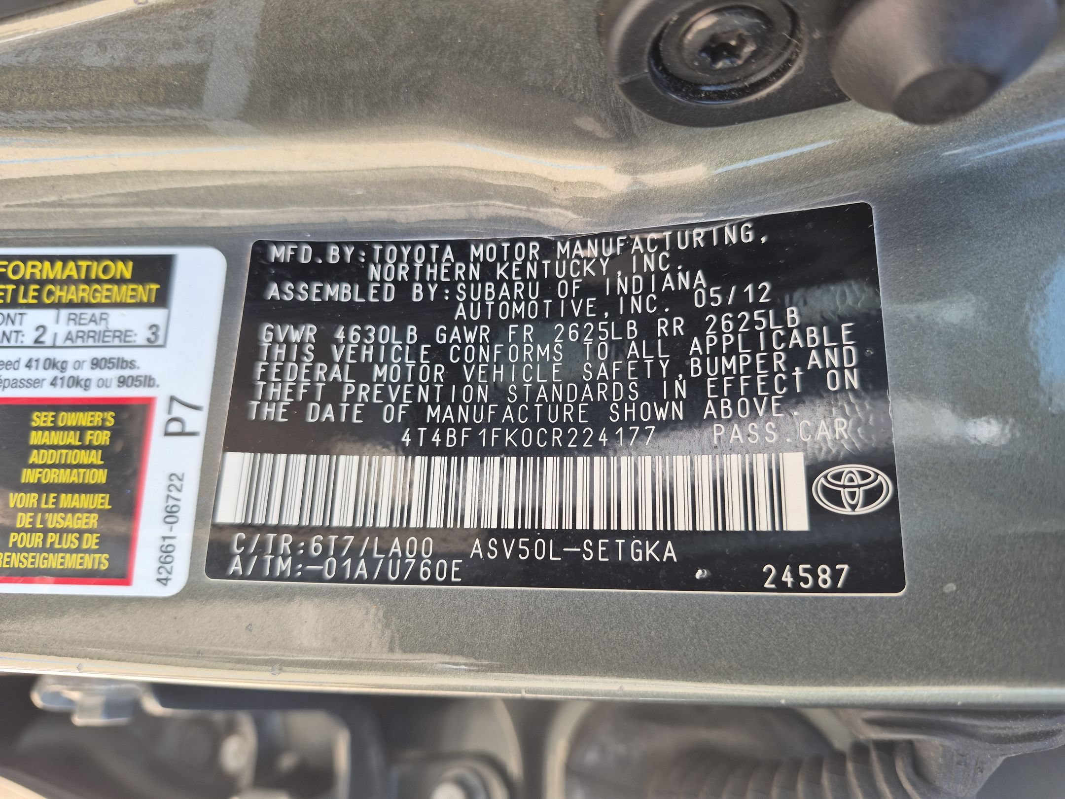 Used 2012 Toyota Camry XLE w/ Leather Pkg FWD image 32