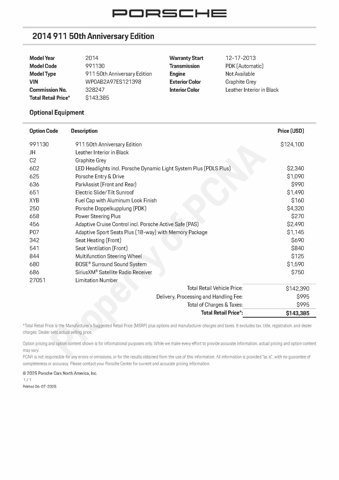 Used 2014 Porsche 911 50th Anniversary Edition image 12