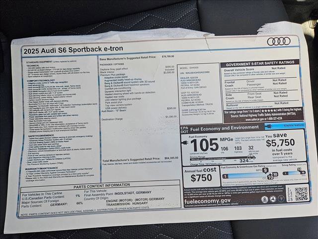 New 2025 Audi S6 e-tron Premium Plus image 17