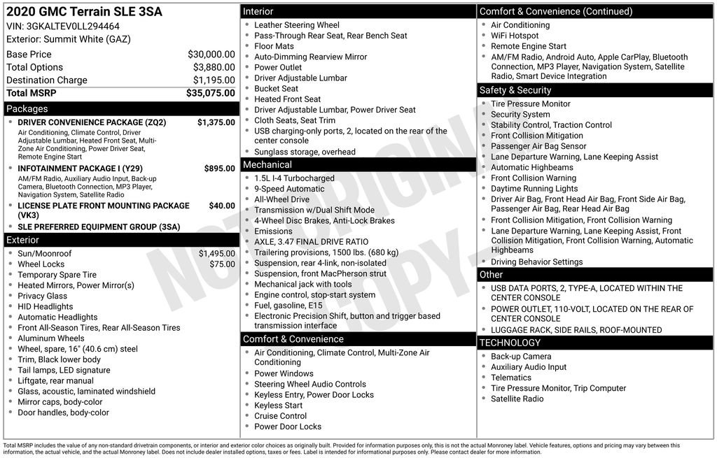 Certified 2020 GMC Terrain SLE w/ Driver Convenience Package image 5