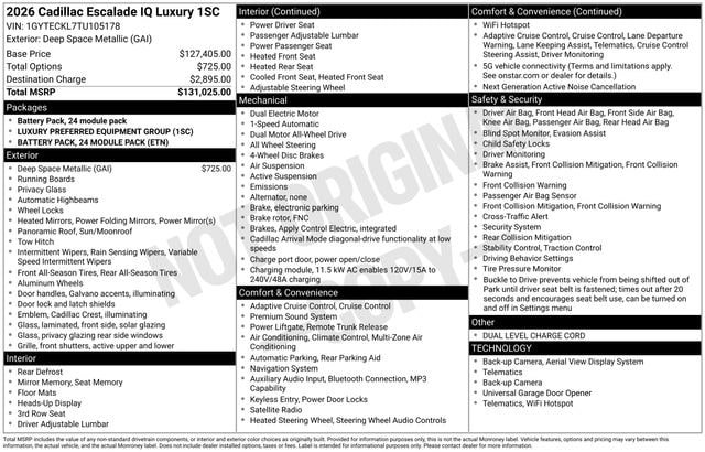 New 2026 Cadillac Escalade IQ Luxury 1 AWD/4WD image 29