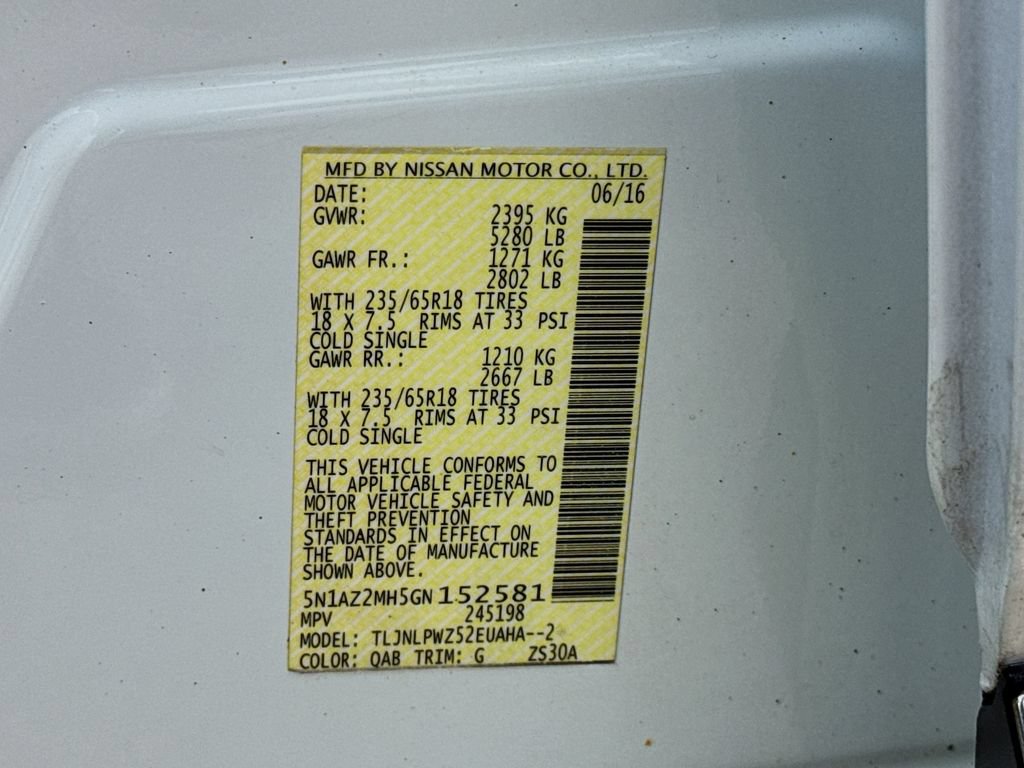 Used 2016 Nissan Murano S w/ Navigation Package AWD/4WD image 39