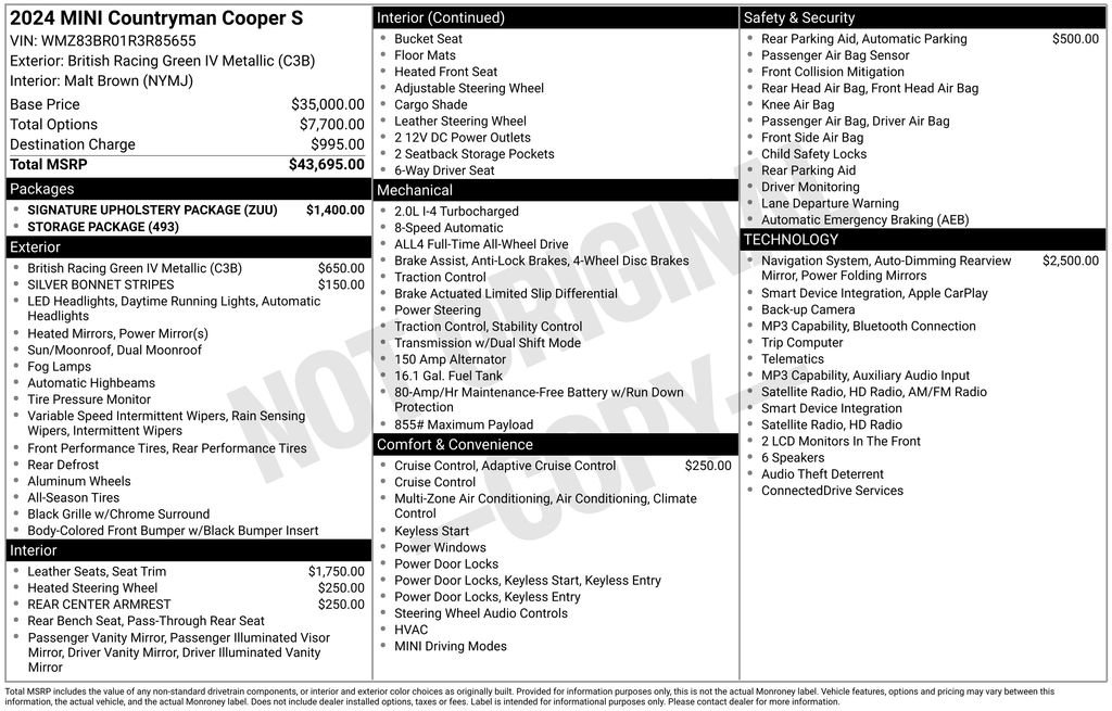 Used 2024 MINI Cooper Countryman S w/ Signature Upholstery Package AWD/4WD image 31
