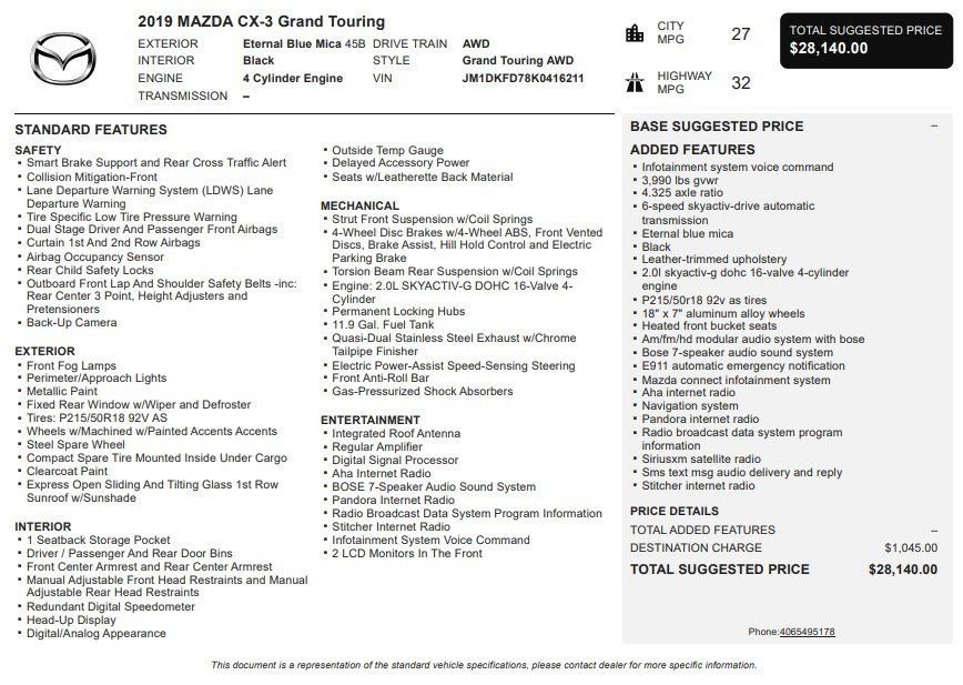 Used 2019 MAZDA CX-3 Grand Touring image 40