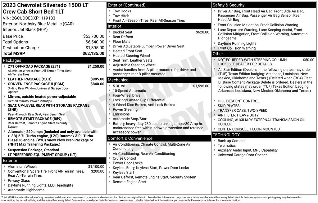 Used 2023 Chevrolet Silverado 1500 LT w/ Z71 Off-Road Package AWD/4WD image 5