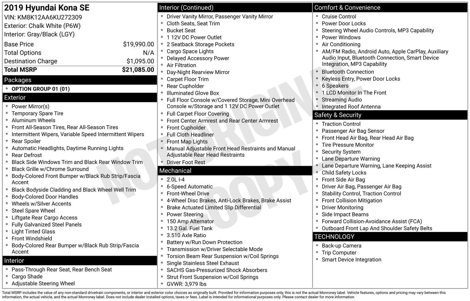Used 2019 Hyundai Kona SE FWD image 3