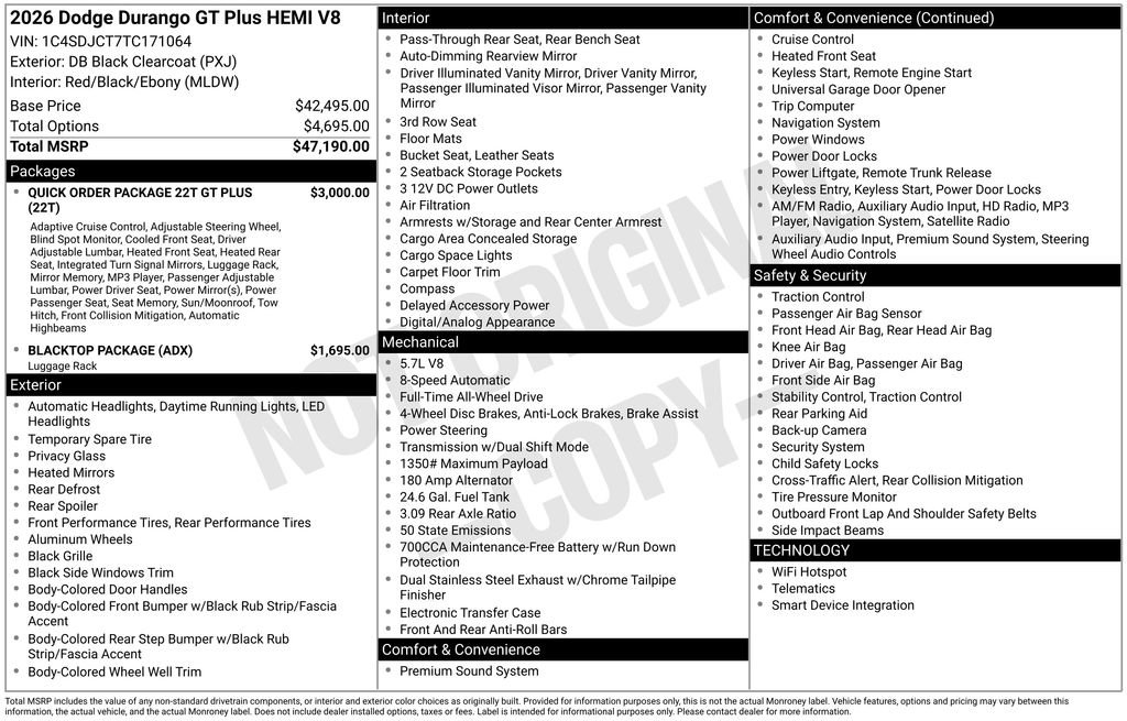 New 2026 Dodge Durango GT image 35