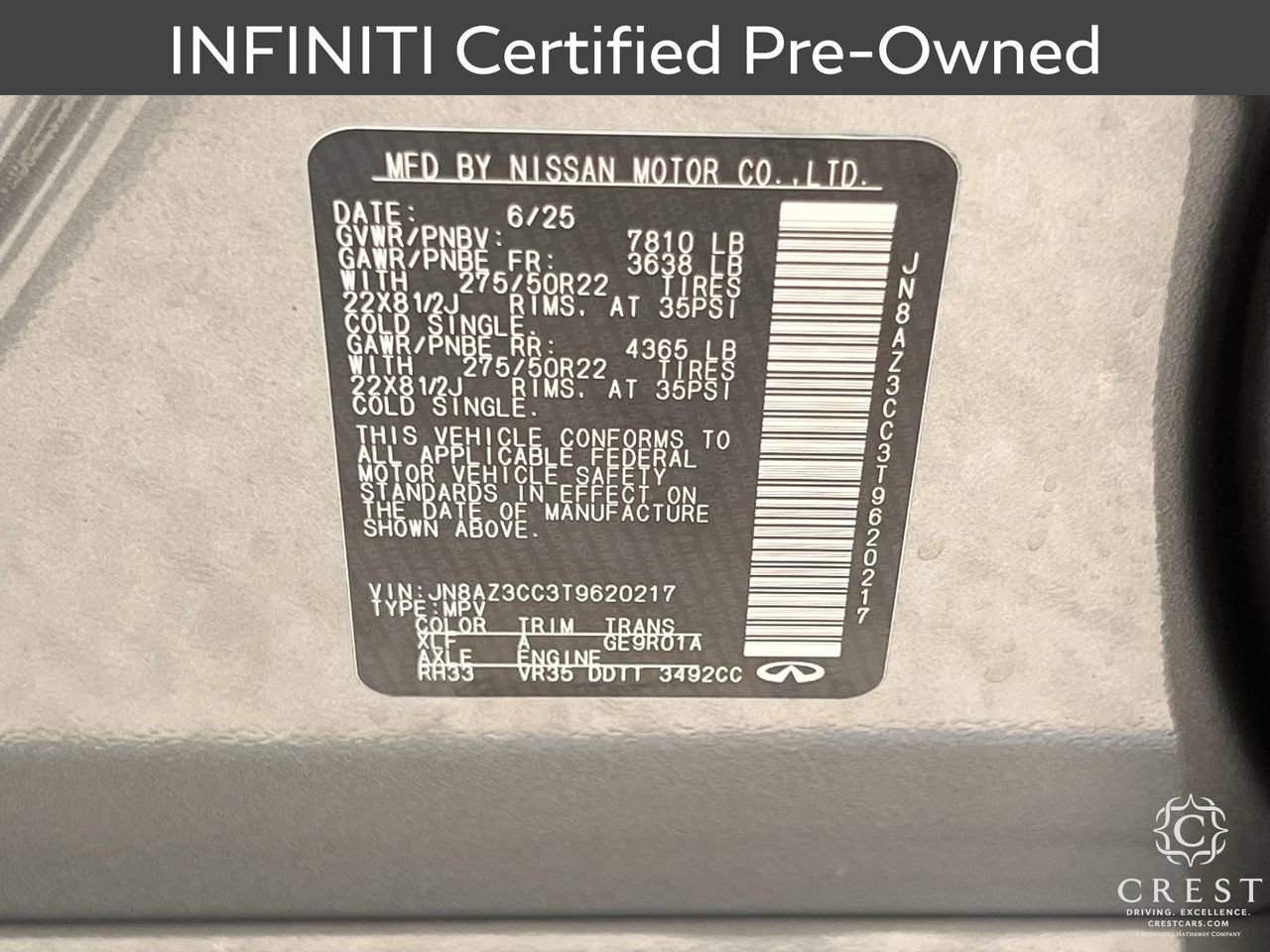 Certified 2026 INFINITI QX80 Autograph AWD/4WD image 34