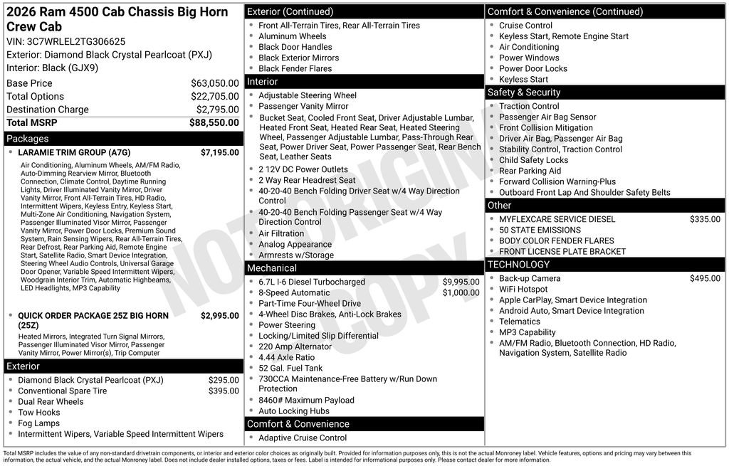 New 2026 RAM 4500 4x4 Crew Cab DRW w/ Laramie Trim Package image 25