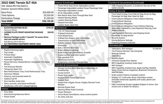 Certified 2022 GMC Terrain SLT w/ Elevation Edition FWD image 39