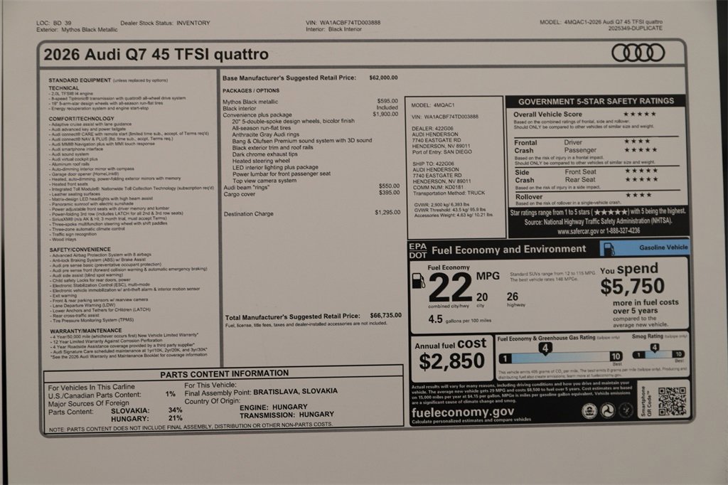 New 2026 Audi Q7 2.0T Premium image 32