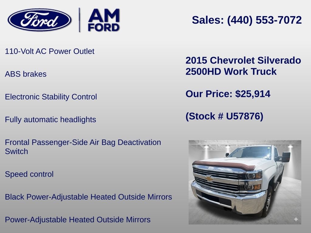 Used 2015 Chevrolet Silverado 2500 W/T w/ WT Convenience Package AWD/4WD image 18