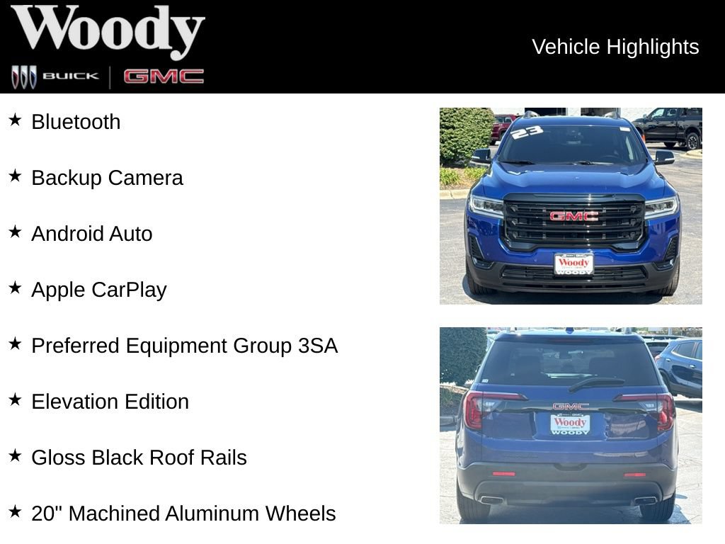 Certified 2023 GMC Acadia SLE w/ Elevation Edition AWD/4WD image 3