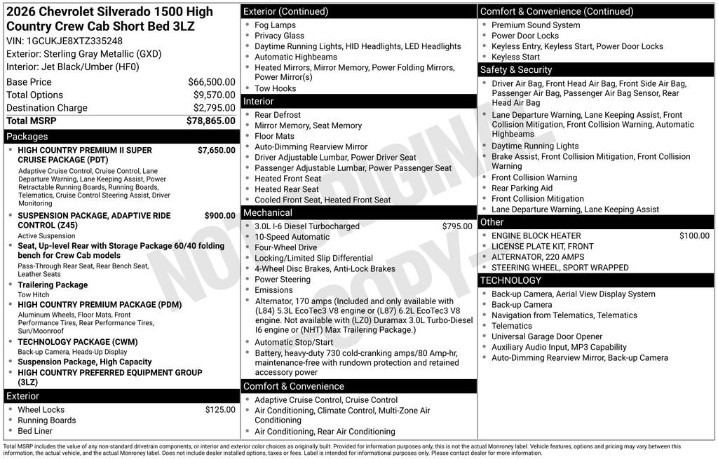 New 2026 Chevrolet Silverado 1500 High Country AWD/4WD image 6